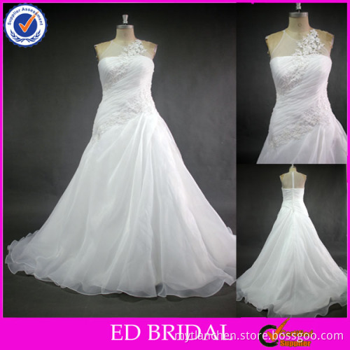 LN93 Real Sample Halter Neck Pearl Beaded Organza China Wholesale Wedding Dresses From China